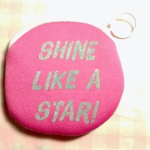 Justice Pink Coin Purse with Silver Text